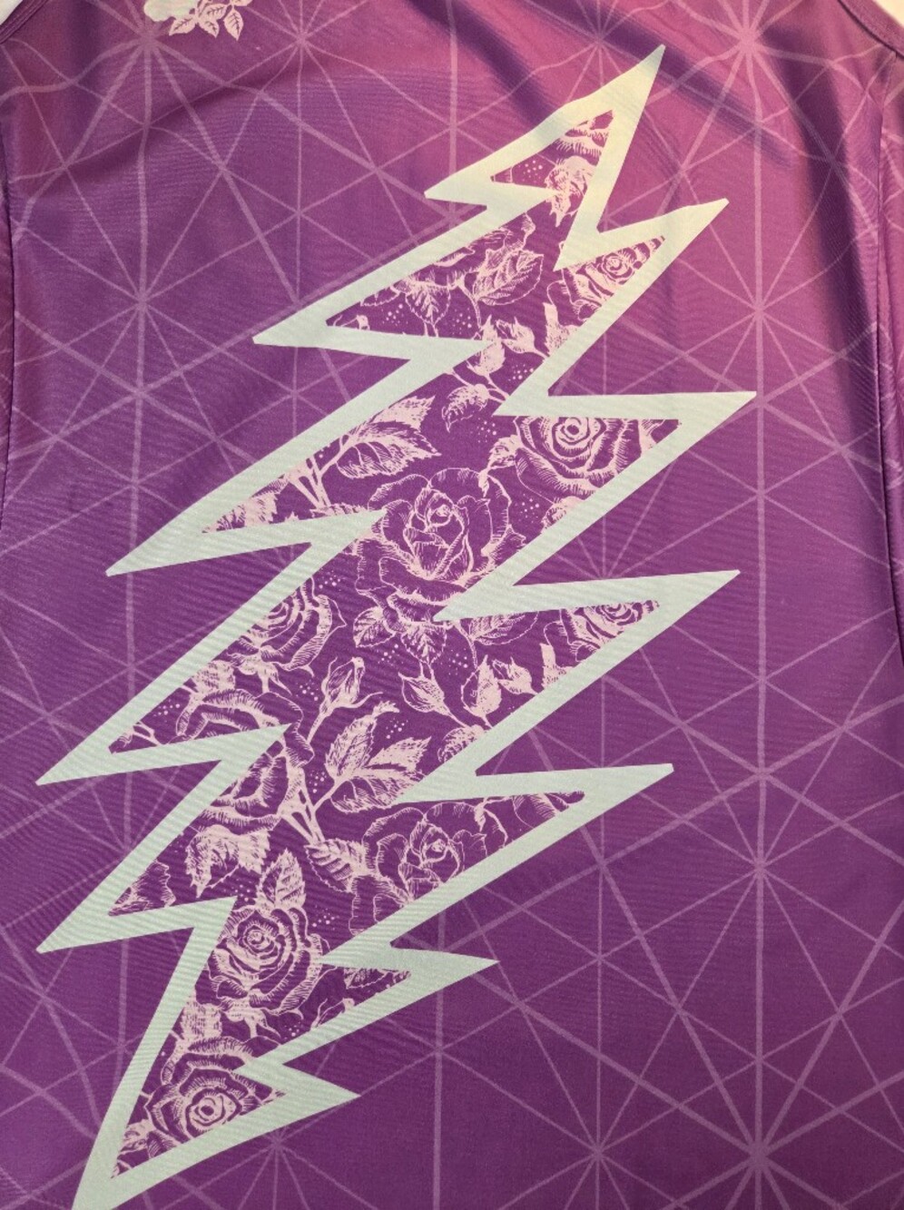Grateful Dead Purple Floral Lightning-Print Women's Skater Dress - Picture 6 of 6